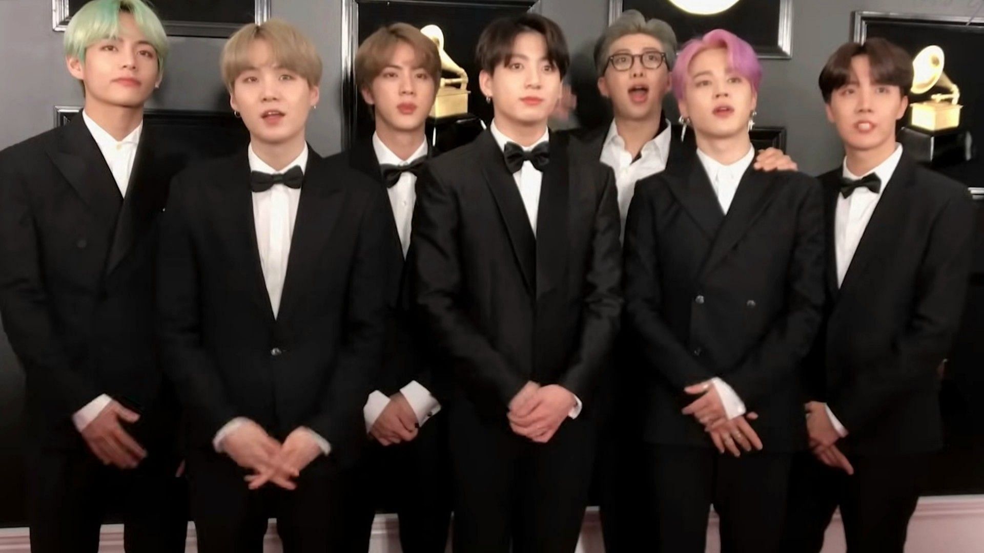 At the Grammys 2019 (Image via YouTube/@BTS)