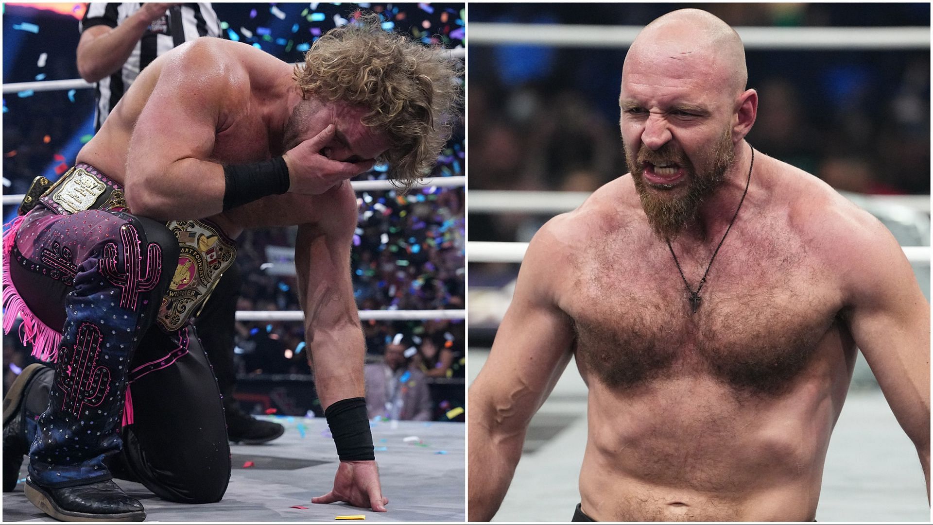 Hangman Page and AEW World Champion Jon Moxley