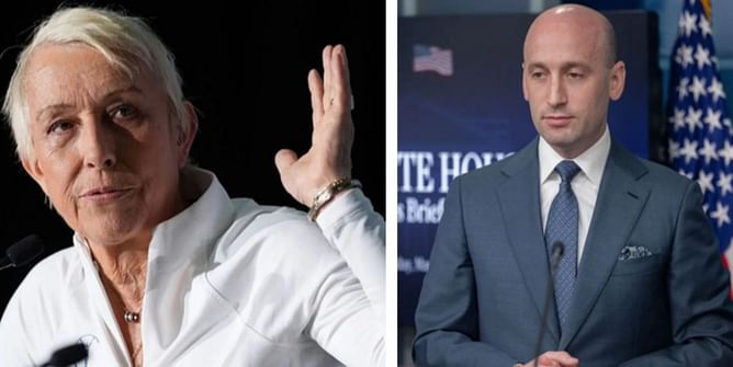 Martina Navratilova reacts to Donald Trump government's Stephen Miller discussing link between patriotism in schools and taxpayer funding