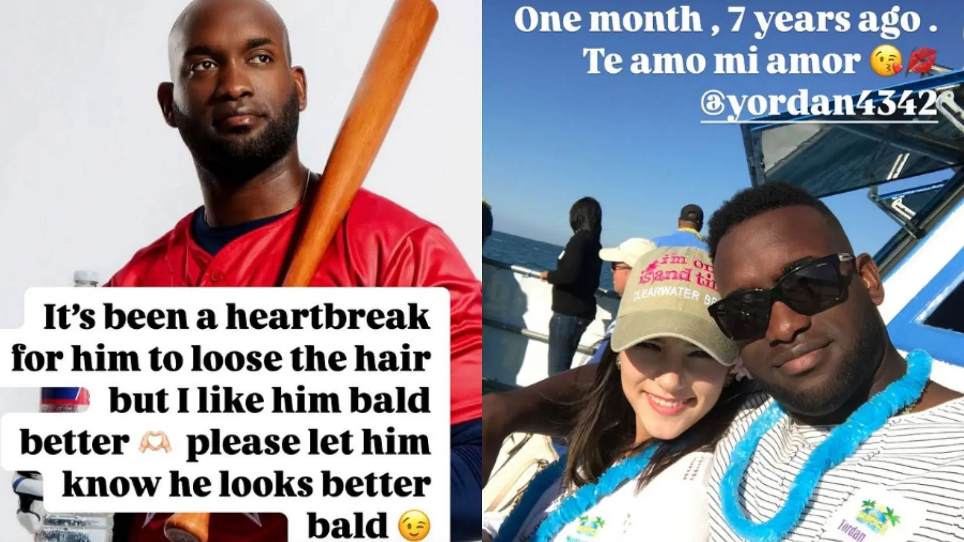 Monica Alvarez posted a heartfelt message for her husband Yordan after his hair loss (Photo Source: @__monicaalvarez__ IG)