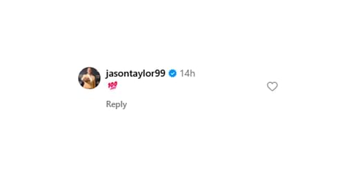 Jason Taylor's reply to his wife, Monica Taylor's Instagram post. (Reply shared on Monica Taylor's Instagram post)