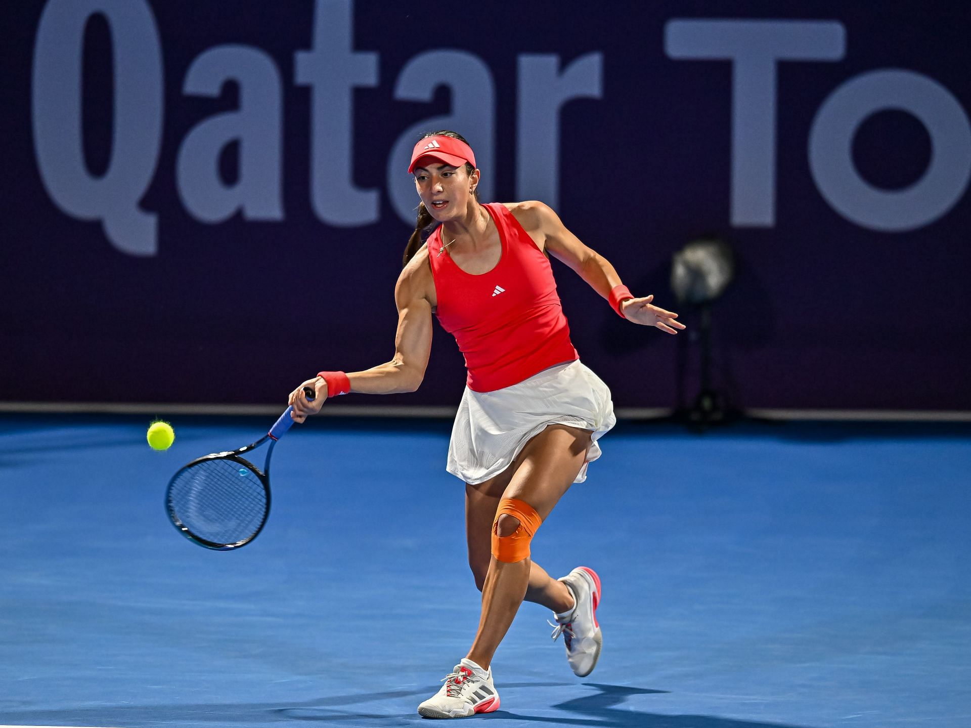 Wang Xinyu hits a forehand | Image Source: Getty