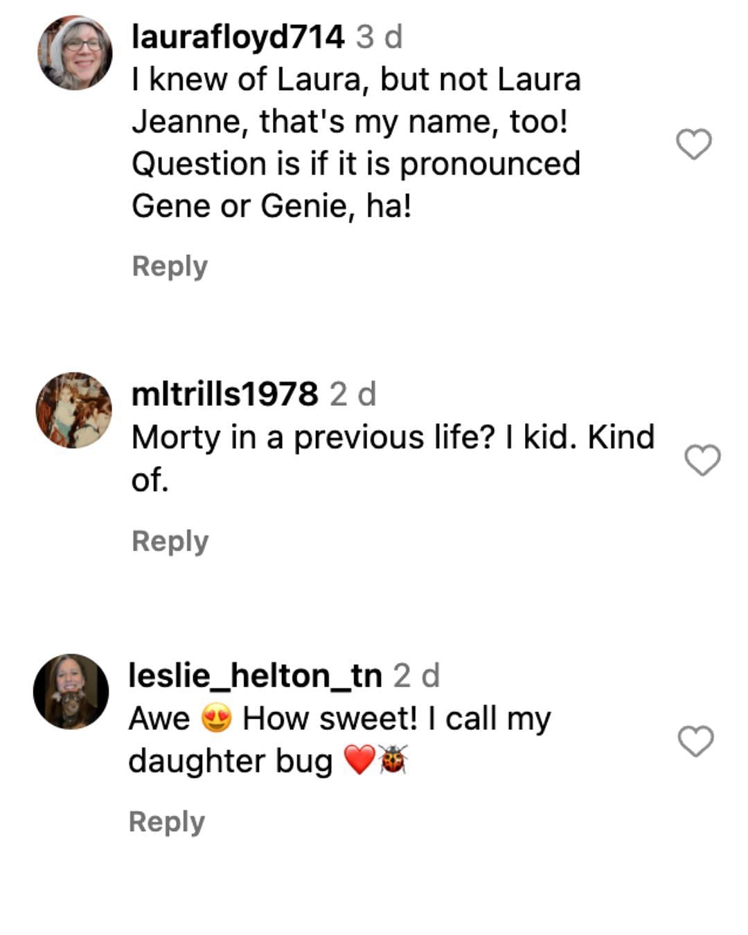 Comments on her post (Image via Instagram)