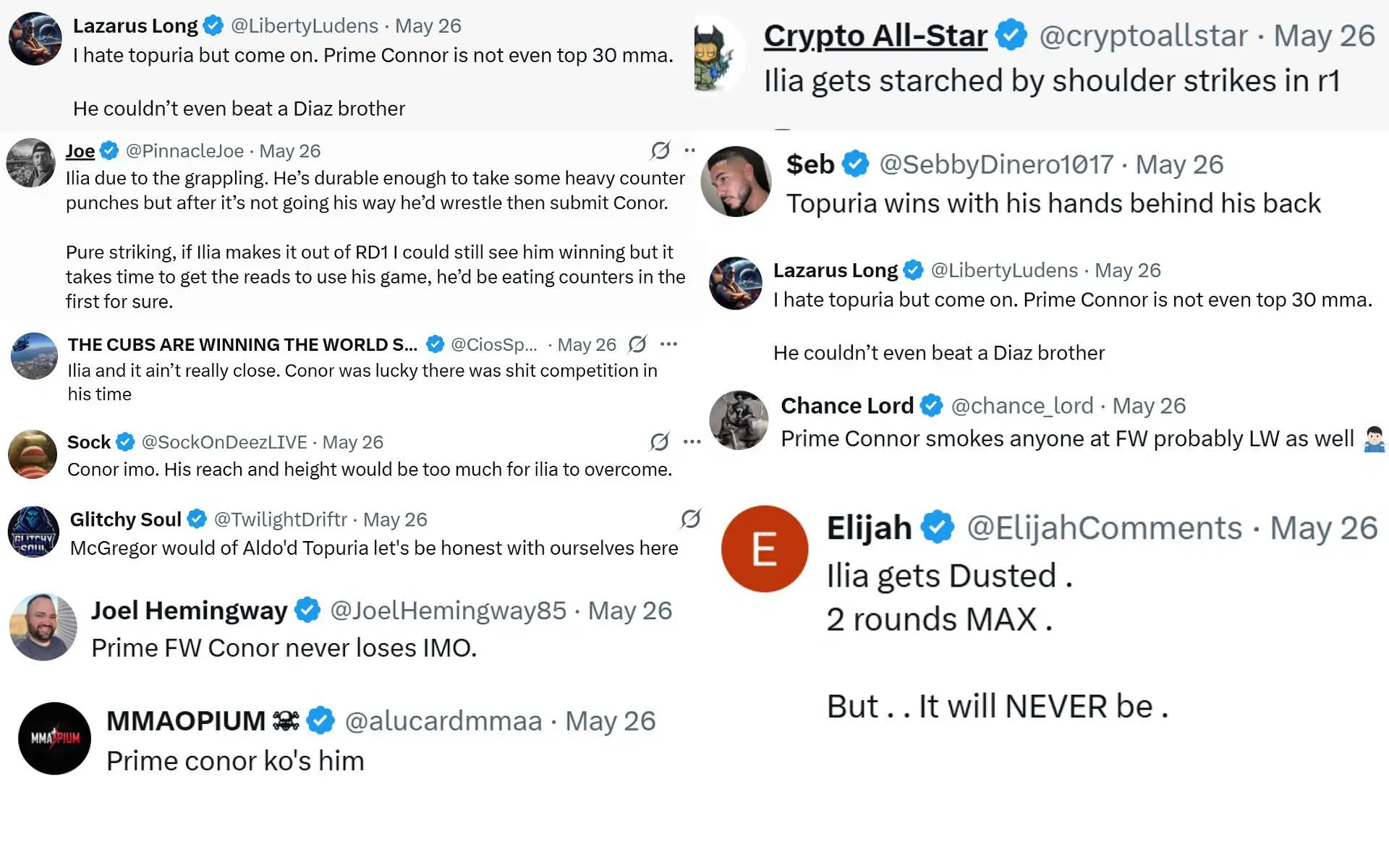 Fan reactions [Screenshots courtesy: @JacobCookeMMA on X]