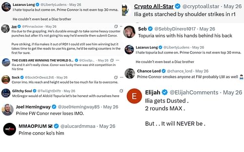Fan reactions [Screenshots courtesy: @JacobCookeMMA on X]