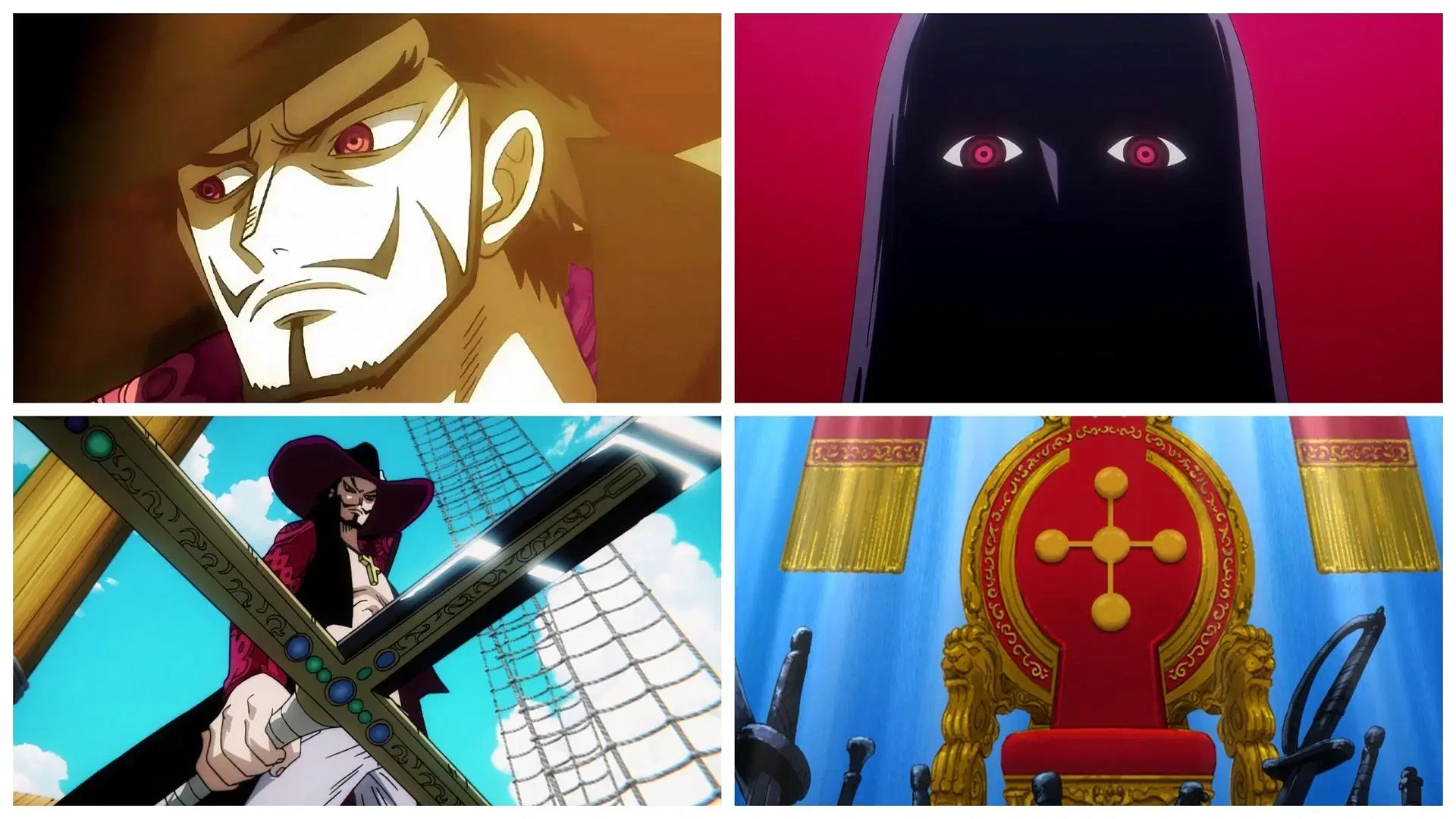 The similarities between Mihawk and Imu in One Piece (Image via Toei Animation)