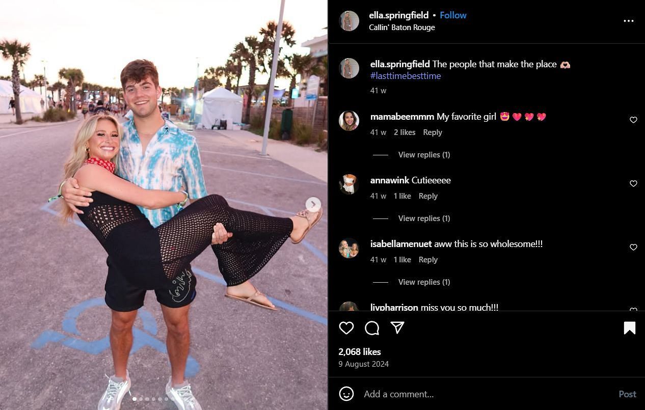 Ella Springfield and Garrett Nussmeier (Image credit: IG/ella.springfield)