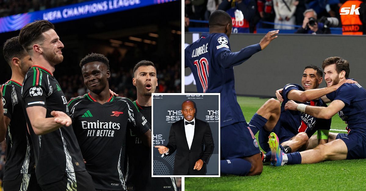 Didier Drogba responds when asked who among Arsenal and PSG are Champions League favourites (Source: All images from Getty)
