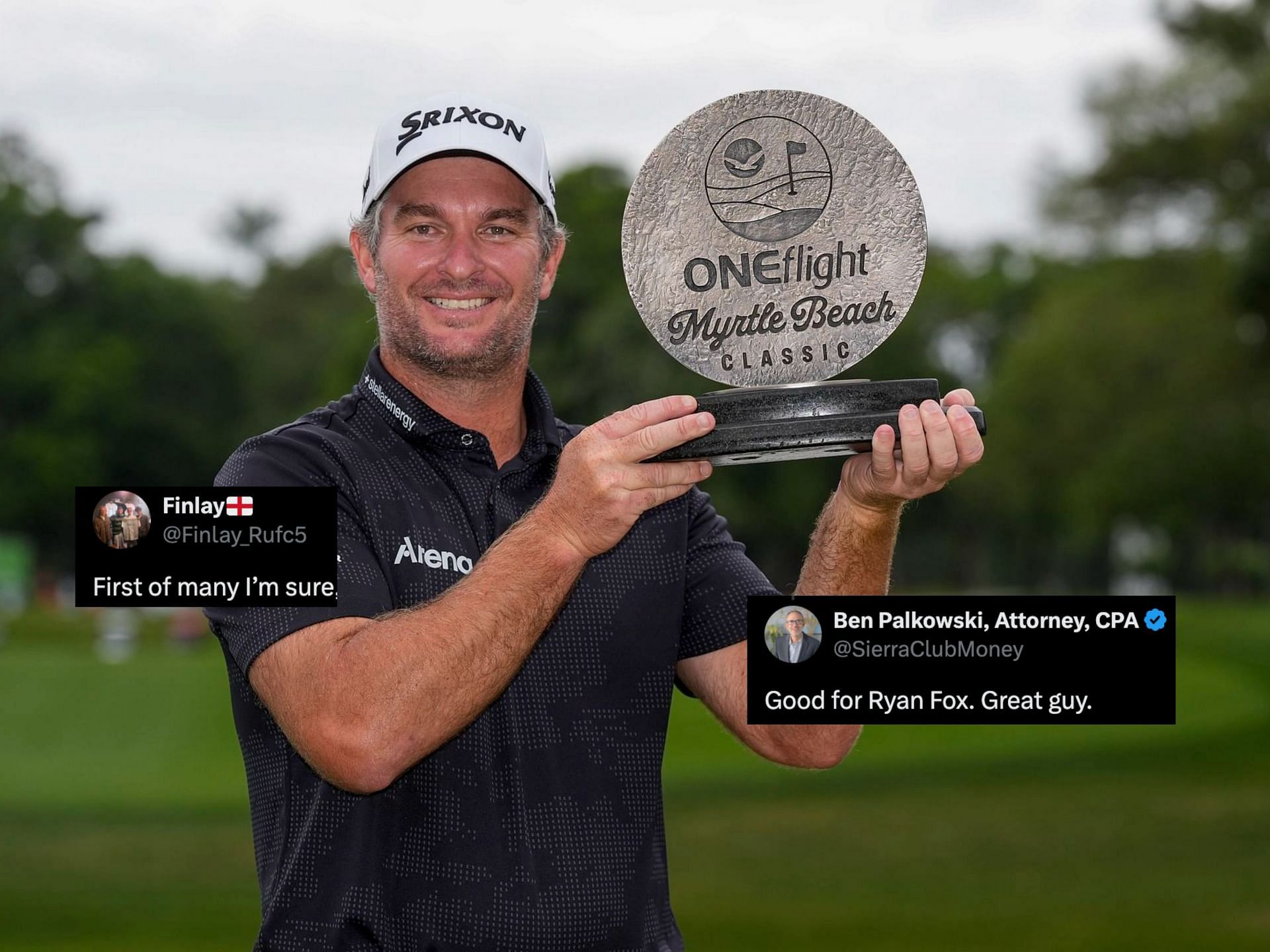 Ryan Fox wins the Myrtle Beach Classic 2025 (image via Imagn, x@Finlay_Rufc5, x@SierraClubMoney)