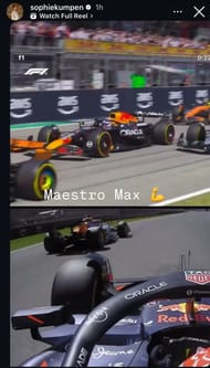 Max Verstappen's mother, Sophie Kumpen's Instagram story via Instagram