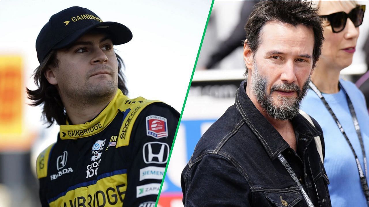 Colton Herta and Keanu Reeves | Image via Getty