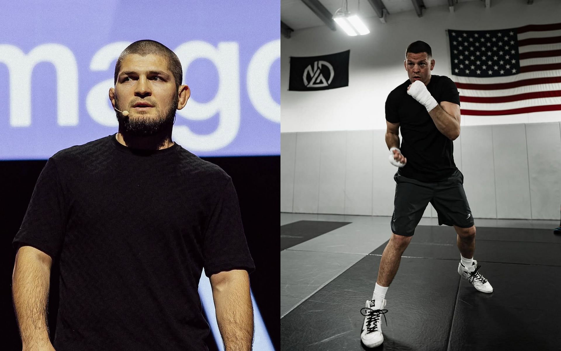 Nate Diaz (right) and Khabib Nurmagomedov (left) share animosity toward each other. [Images courtesy: @khabib_nurmagomedov and @natediaz209 on Instagram]