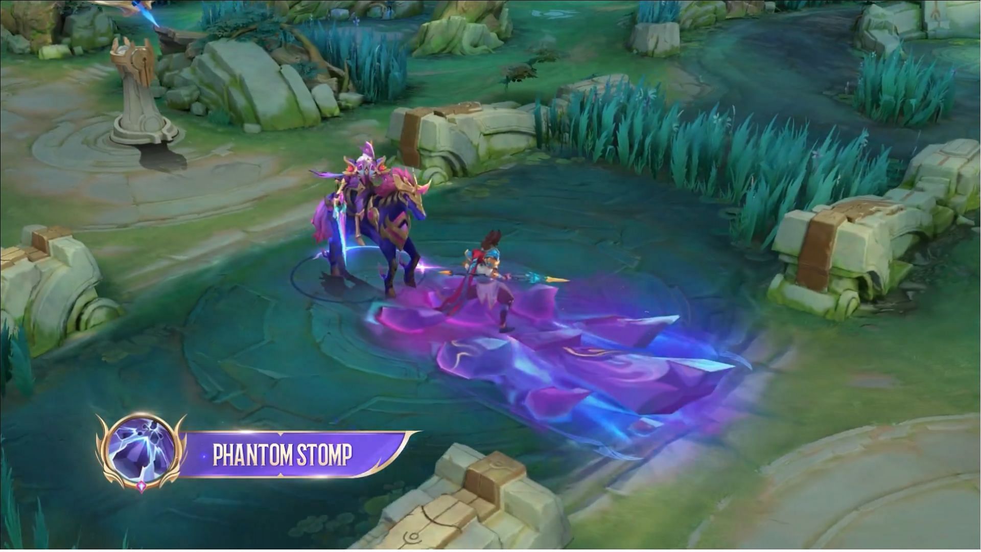 Phantom Stomp gives rise to stones to damage enemies (Image via Moonton Games)