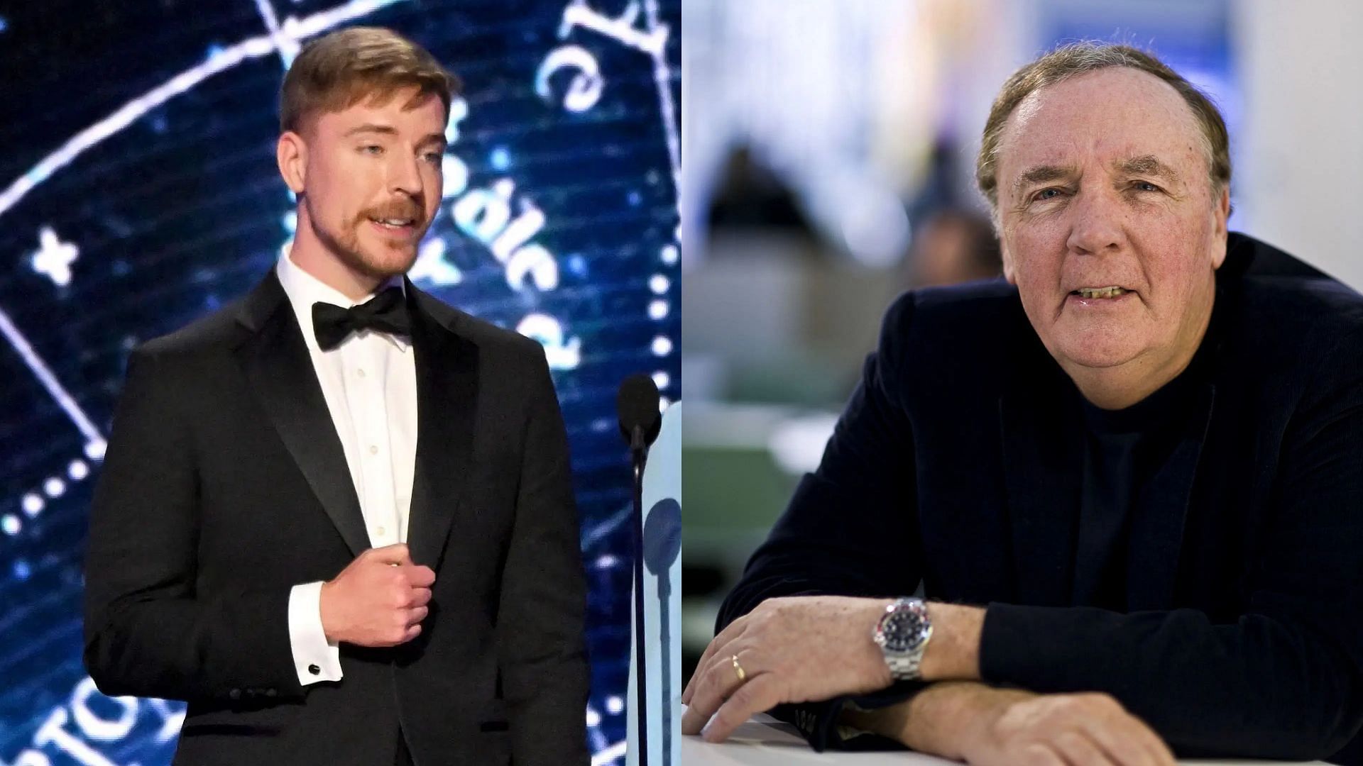 MrBeast is teaming up with James Patterson (Images via Getty)