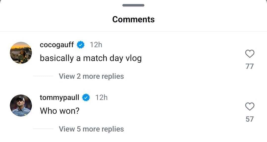 Screenshot via @emma_navarro48, @cocogauff and @tommypaull on Instagram.