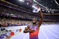 Noah Lyles at Paris Olympics. (Photo by Christian Petersen/Getty Images)