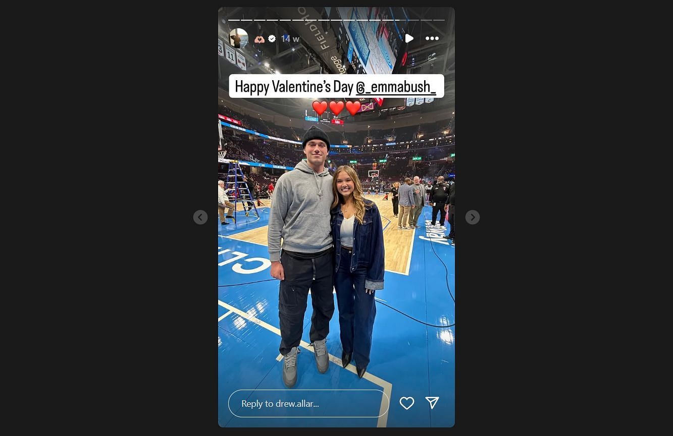 Drew Allar and Emma Bush (Image credit: Instagram/@drew.allar)