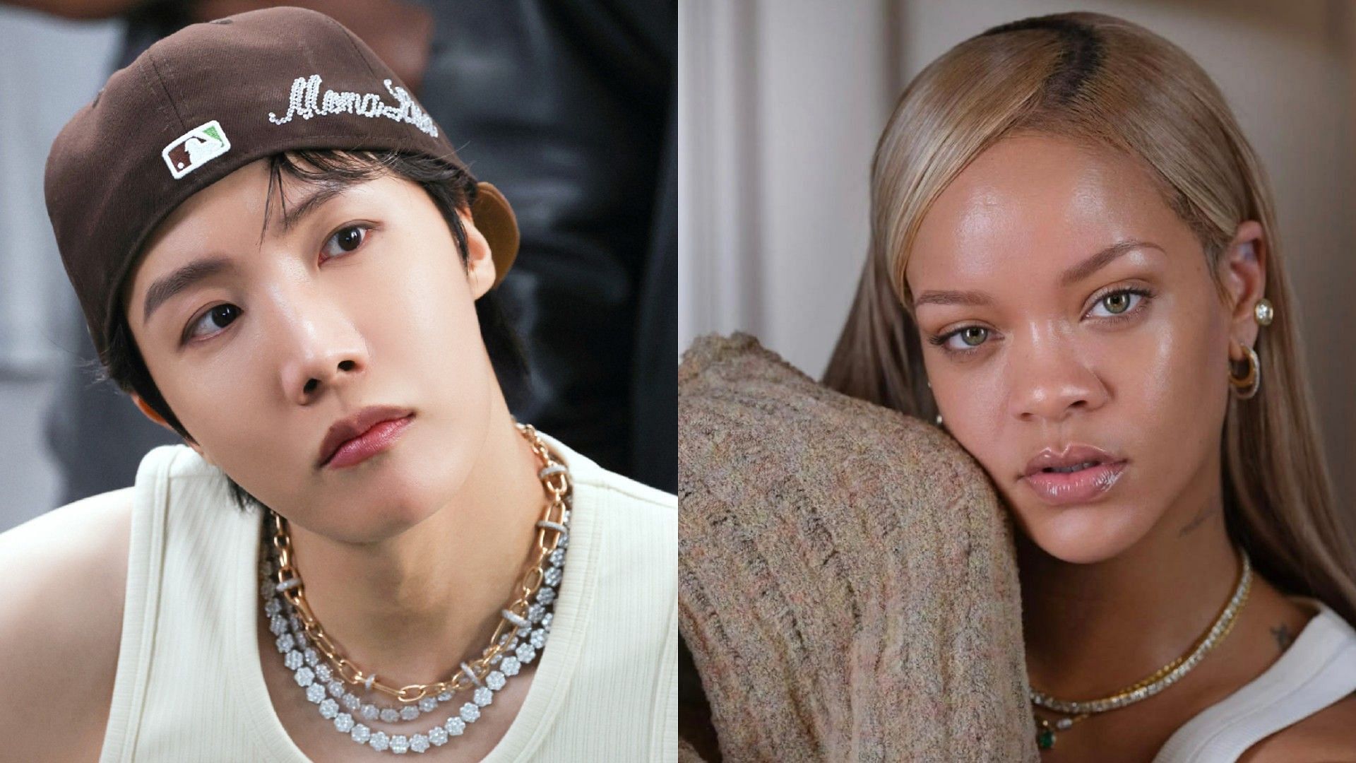 j-hope and Rihanna (Image via Weverse/BTS and Instagram/@badgalriri)
