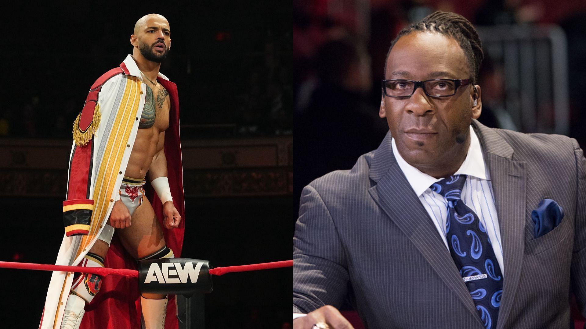 Ricochet has often gotten into social media altercations [photos: allelitewrestling.com and wwe.com]