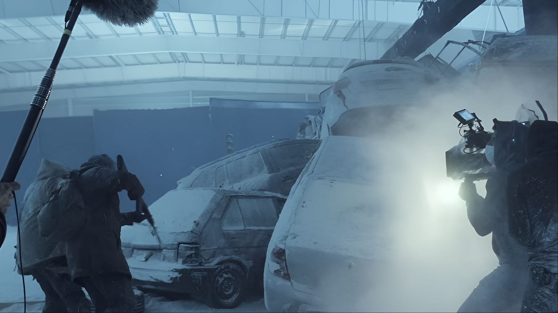 A still from the making of The Eternaut season 1 (Image via Netflix)