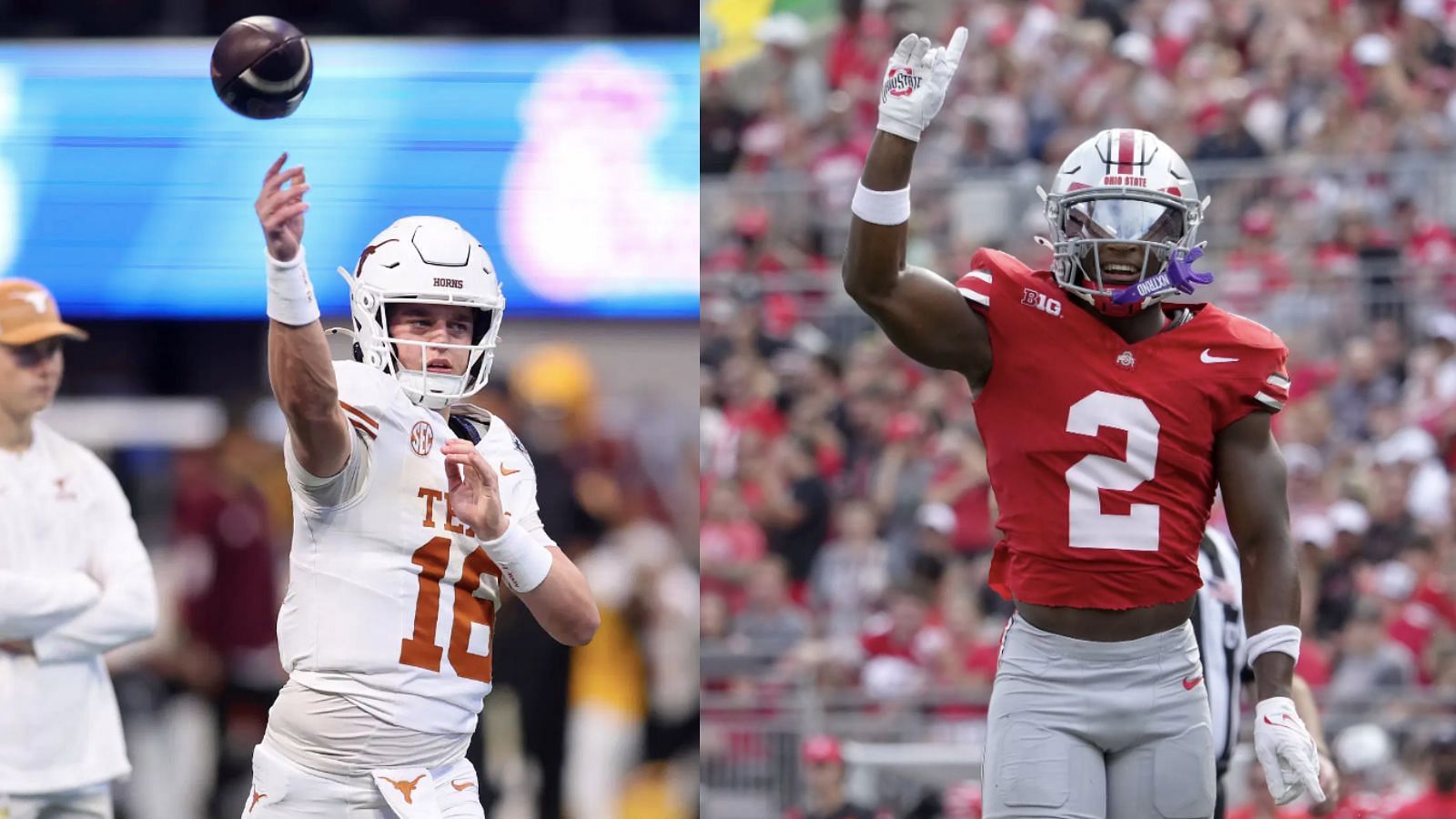 Caleb Downs and Ohio State will look to shut down Arch Manning and the Longhorns. - Sources: Imagn 
