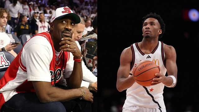 Former NBA star Gilbert Arenas and Kansas Jayhawks signee Darryn Peterson 