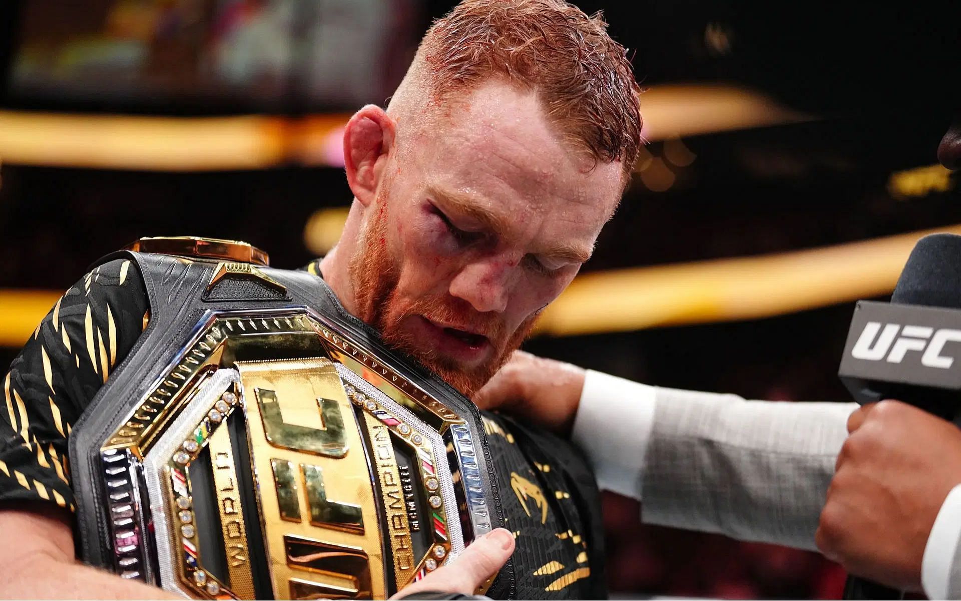 Following his welterweight title win, who