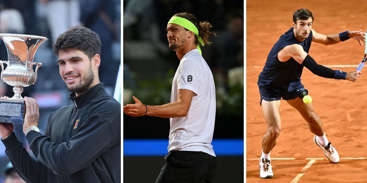 ATP Rankings Update ft (L-R) Carlos Alcaraz, Alexander Zverev, Lorenzo Musetti (Source:Getty Images)