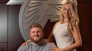 Ryan Neuzil's fiancée Allie "drools uncontrollably" over Falcons re-signing center on $9,500,000 contract