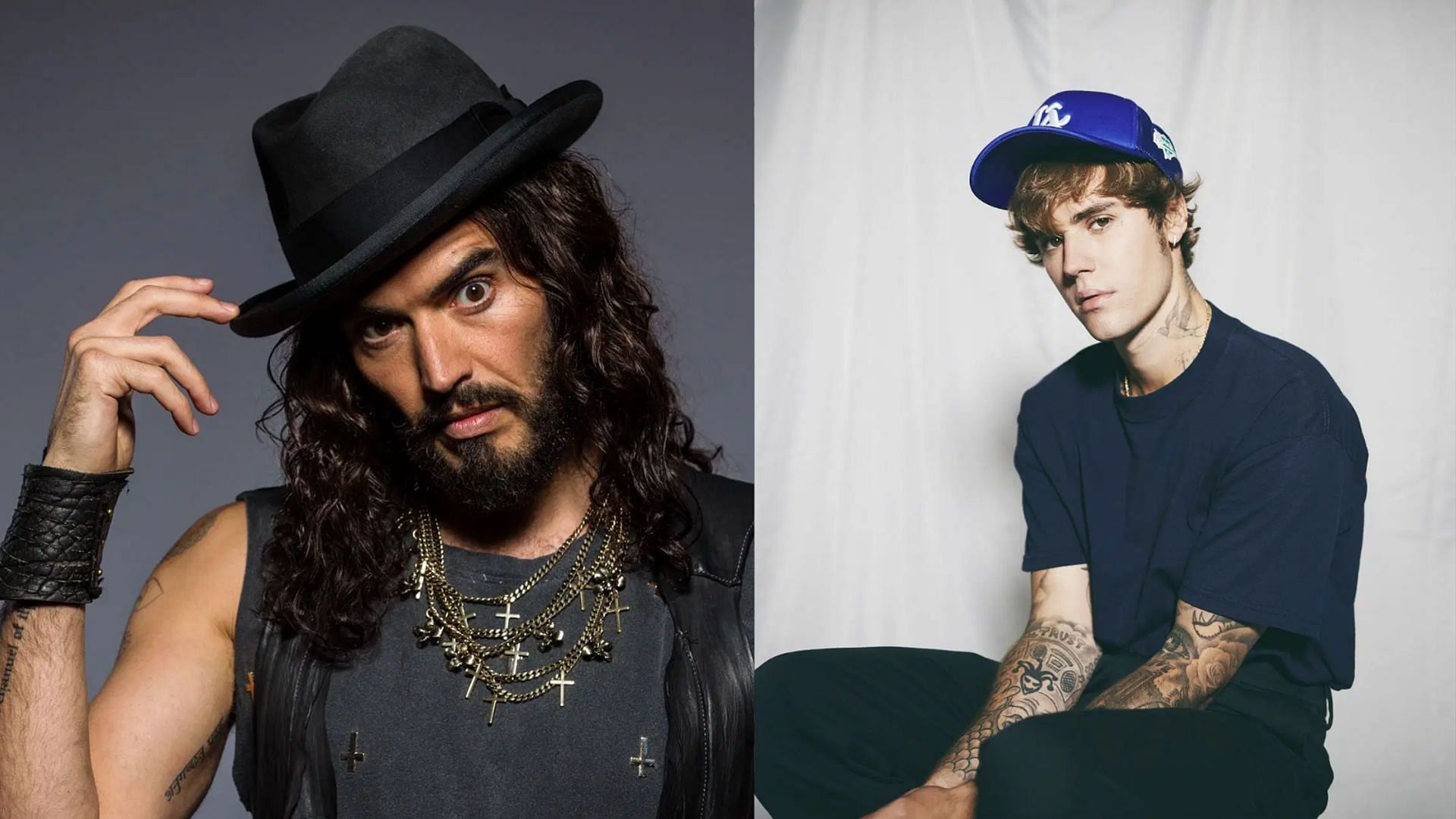 Russell Brand and Justin Bieber (Image via Getty)