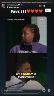 Notre Dame head coach reacts as Catchings shares people she considers family | via @irishcoachivey/ig