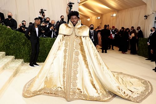 Lil Nas X attends The 2021 Met Gala Celebrating In America: A Lexicon Of Fashion at the Metropolitan Museum of Art on September 13, 2021, in New York City. (Image via Getty )