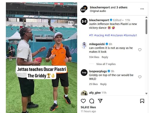 Mike Gesicki reacts to Jefferson teaching Piastri 