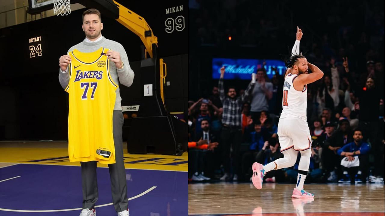 Fans react to former NBA player Raymond Felton ranking Jalen Brunson [R] over Luka Doncic on Thursday. [photo: @jalenbrunson1/IG, @lukadoncic/IG]