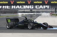 Hailie Deegan (#38) races through turn seven during the IndyNXT Indianapolis Grand Prix. Source: Getty