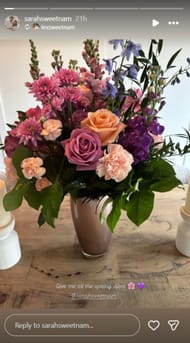 Sarah's Instagram story Credit: @ sarahsweetnam