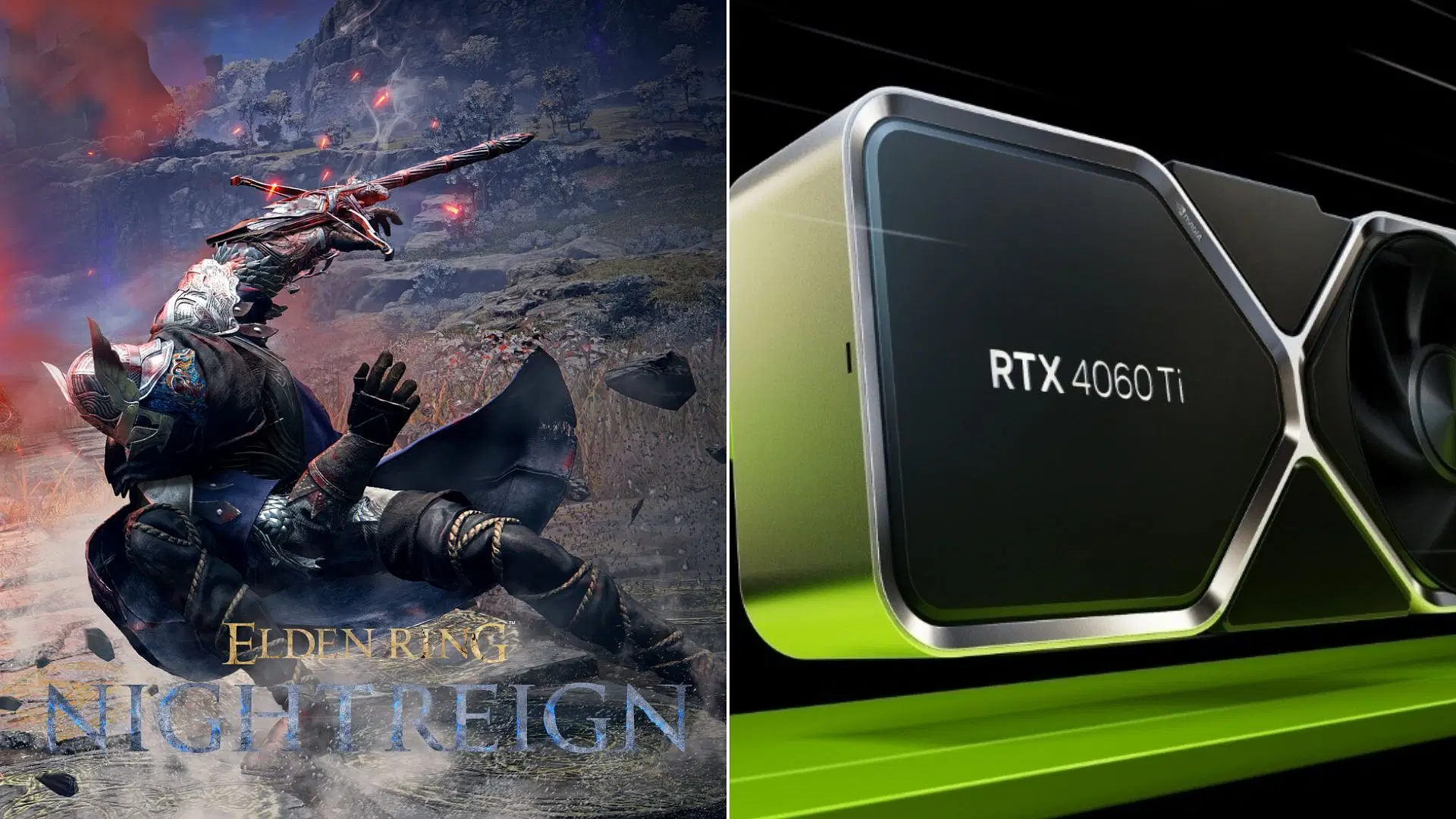 The Nvidia RTX 4060 and RTX 4060 Ti can play Elden Ring Nightreign at high framerates (Image via Bethesda and Amazon)