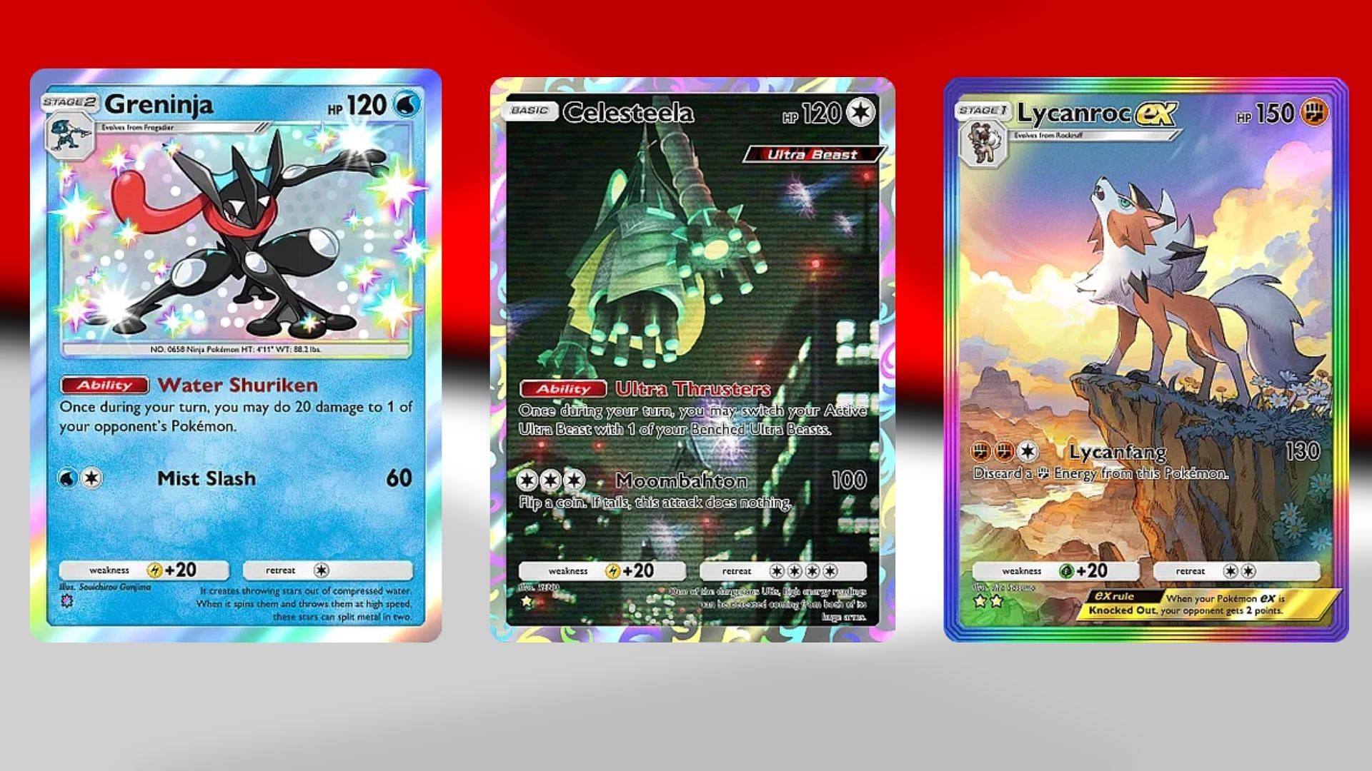 Some beautiful cards from the Pokemon TCG Pocket Extradimensional Crisis expansion (Image via TPC)