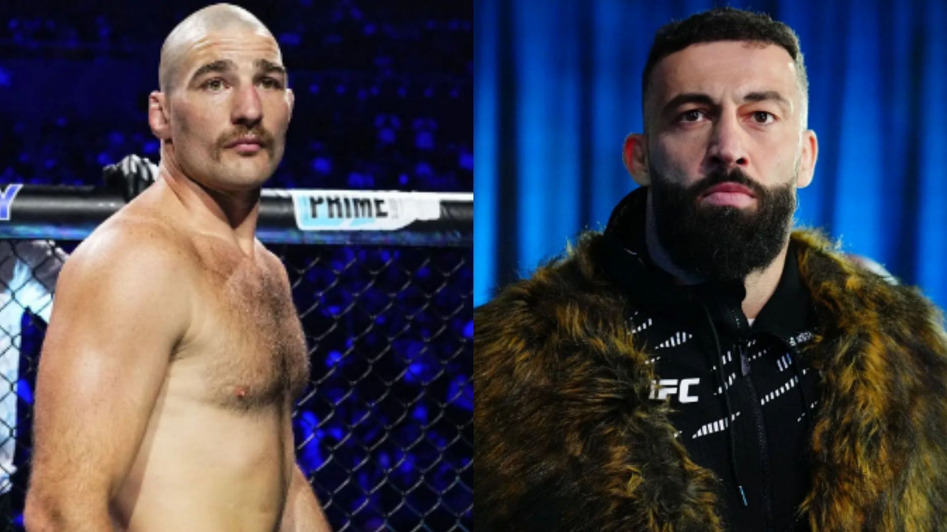 Sean Strickland (left) talks brutal sparring sessions with Roman Dolidze (right) [Images courtesy of Getty Images]