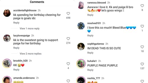 Fans reacted on Instagram to KK Arnold watching Bueckers make her WNBA debut on her birthday. Source: Instagram/@uconnwbb