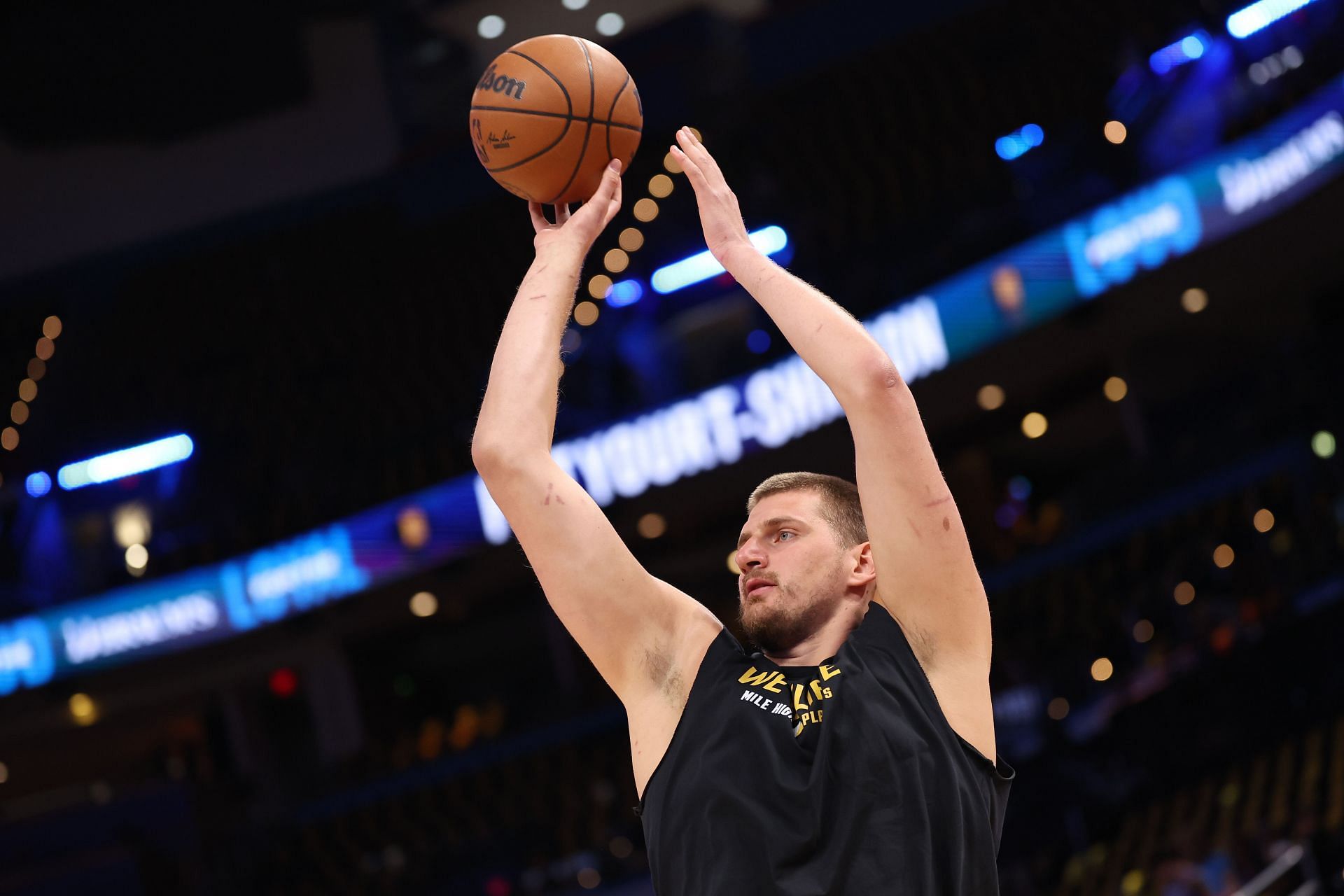 Fans react to Nikola Jokic passionate outburst on the bench in Game 1 against the Thunder. -- Photo by GETTY
