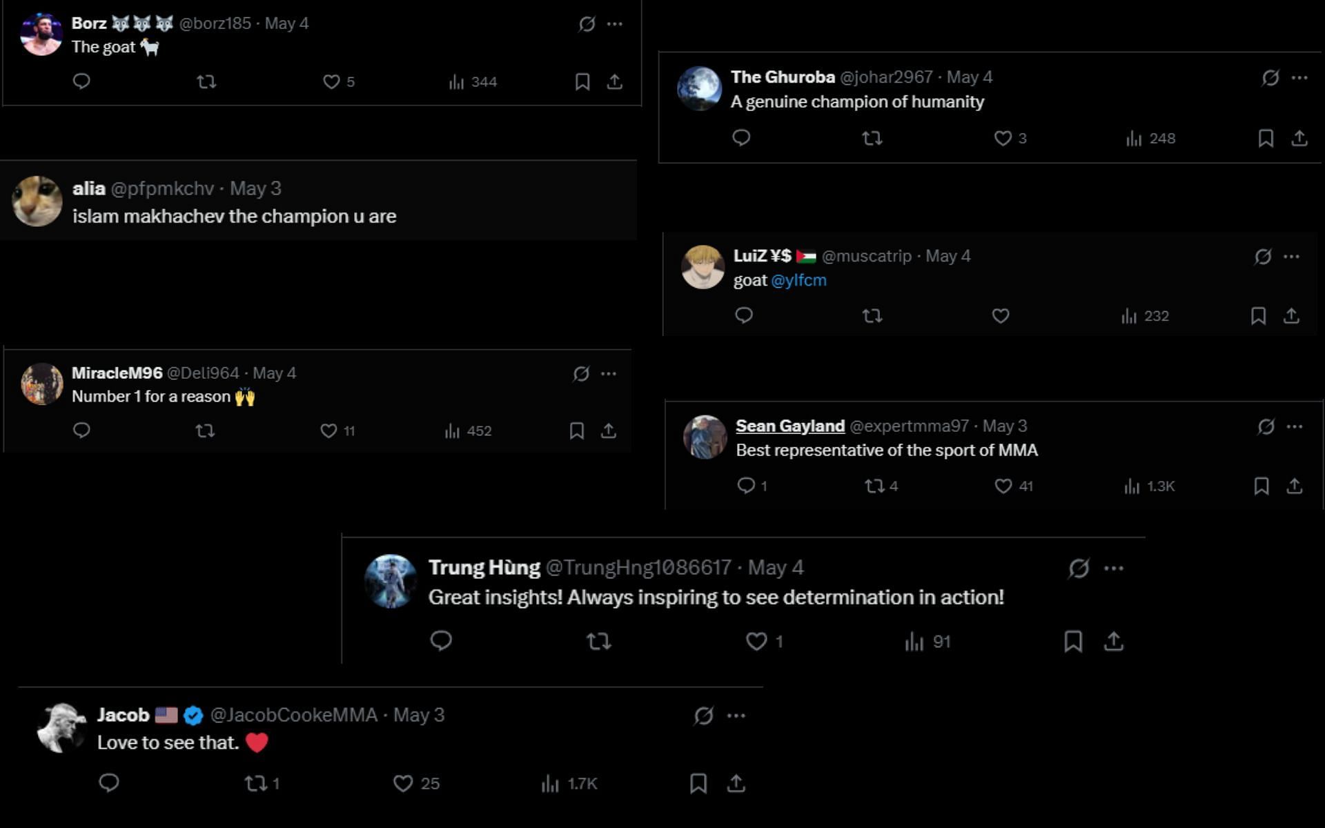 Fan reactions. [Screenshots courtesy: @Home of Fight on X]