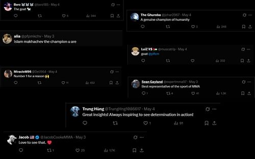 Fan reactions. [Screenshots courtesy: @Home of Fight on X]