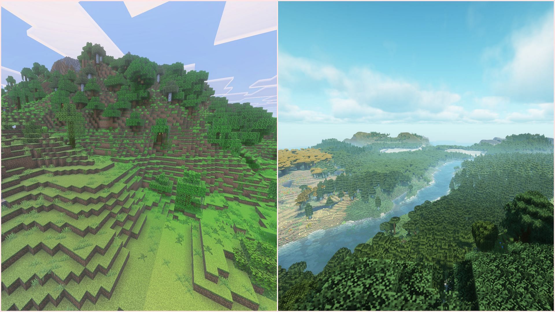 Java Edition shaders offer much more freedom than Vibrant Visuals on Bedrock Edition. (Image via Sportskeeda Gaming || Mojang Studios)