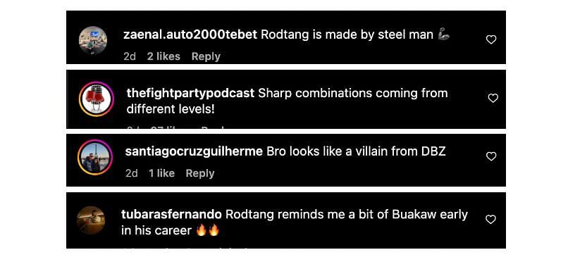 Screenshot of comments. [ONE Championship/Instagram]