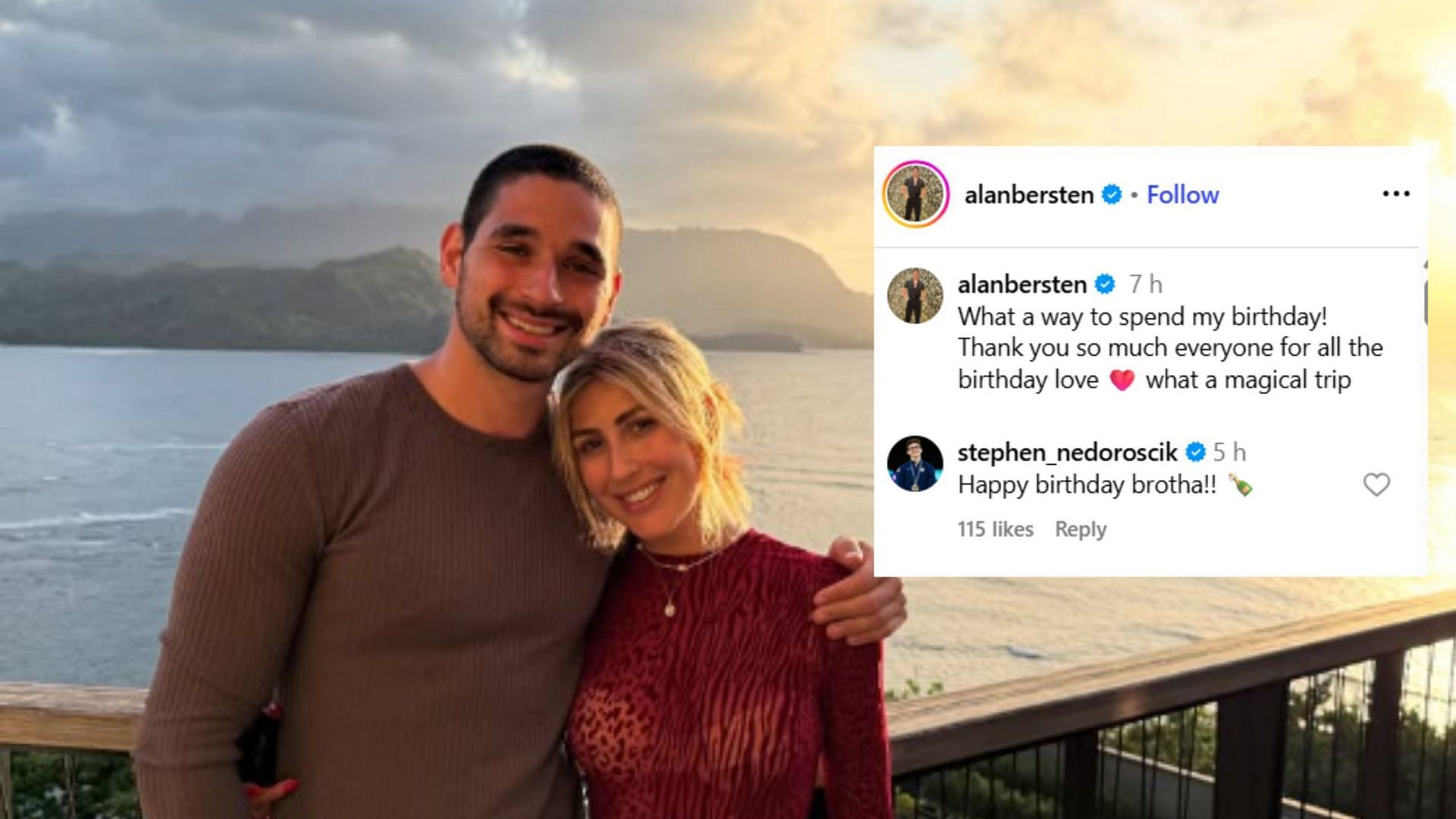 Screenshot of comment (image via IG/@alanbersten)