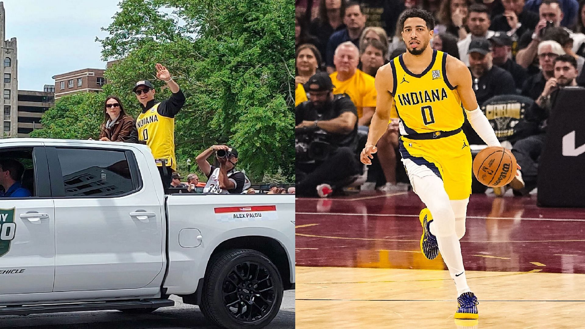 An image of Alex Palou and Tyrese Haliburton side by side