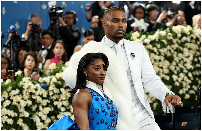 Jonathan Owens and Simone Biles celebrate "Black excellence" at Met Gala 2025