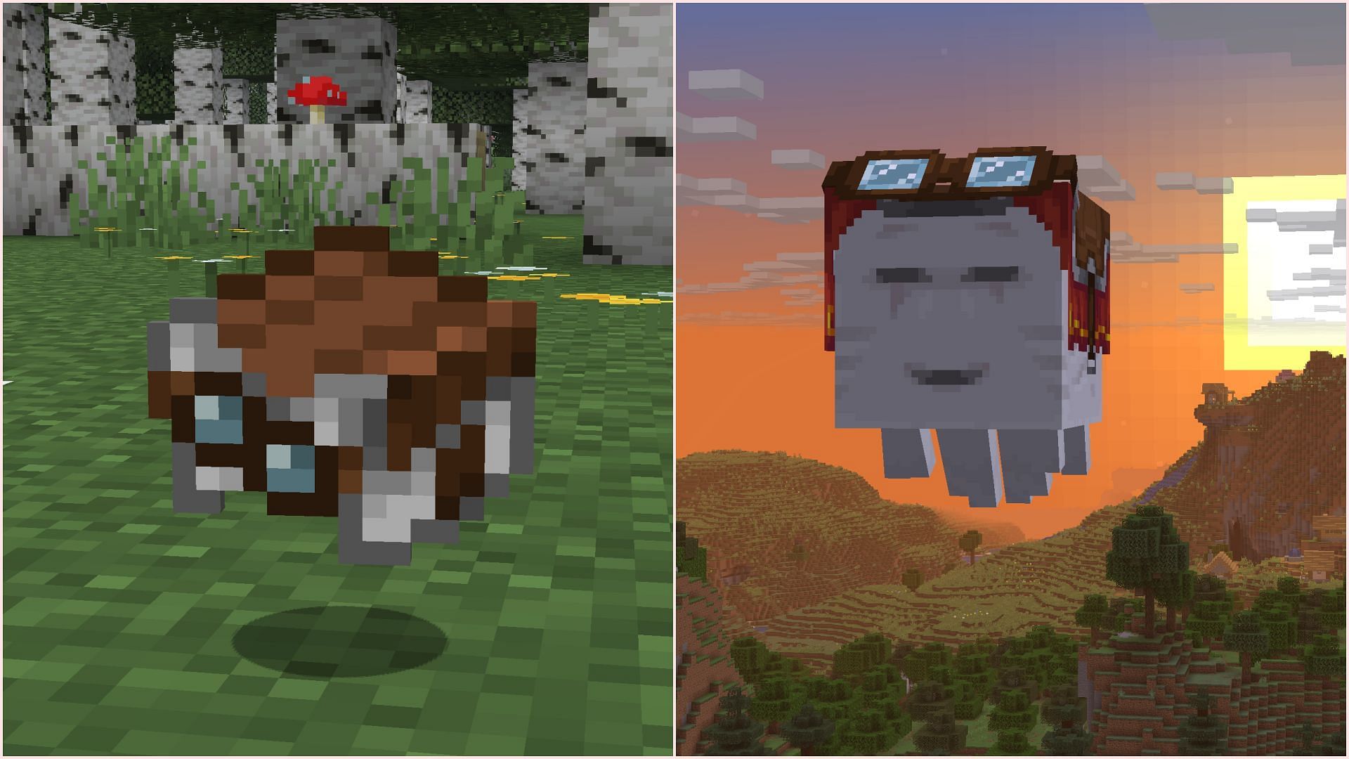 Harness is a saddle-like item to fly on top of new happy ghast mob (Image via Sportskeeda Gaming || Mojang Studios)