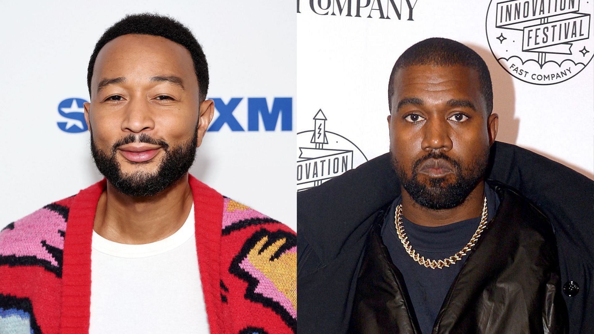From L to R, John Legend and Kanye West, image via Getty Images